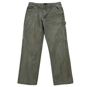 Wolverine Canvas Utility Work Pants Gray Straight Leg Heavy Carpenter Loop 34x30